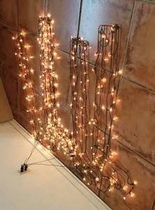 lot 182 image: Four Vintage Metal Outdoor Christmas Holiday Stocking Light Up Decor - Working