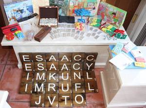 lot 156 image: Family Game Night Lot Including Custom Made Metal Dominoes