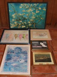 lot 193 image: Lot of Prints Including Framed Vintage Ship Print