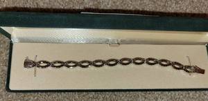 lot 137 image: 10 KT White Gold with 14 KT Diamond Bracelet In Box With Paperwork Documentation