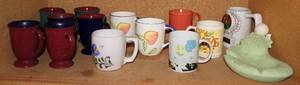 lot 174 image: Lot of Assorted Coffee Mugs, Including 6 Cafe Styled Mug Set and Golf Ashtray
