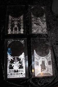 lot 234 image: Four Painted Glass Pieces