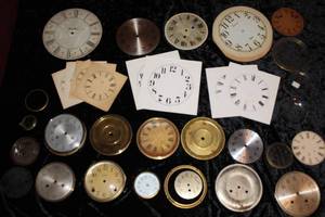 lot 231 image: Lot of Vintage Clock Faces and Crystals