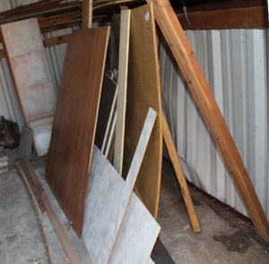 lot 256 image: Large Lot of Tile, Exterior Paneling, Plywood, Sheetrock, Pallette and More