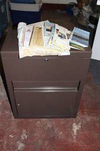 lot 271 image: Vintage Metal Filing Cabinet with Vintage Maps