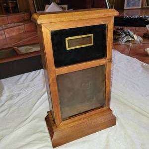 lot 218 image: Antique Oak Clock Case with Glass Door