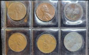 lot 146 image: Lot of Six Lincoln Cents