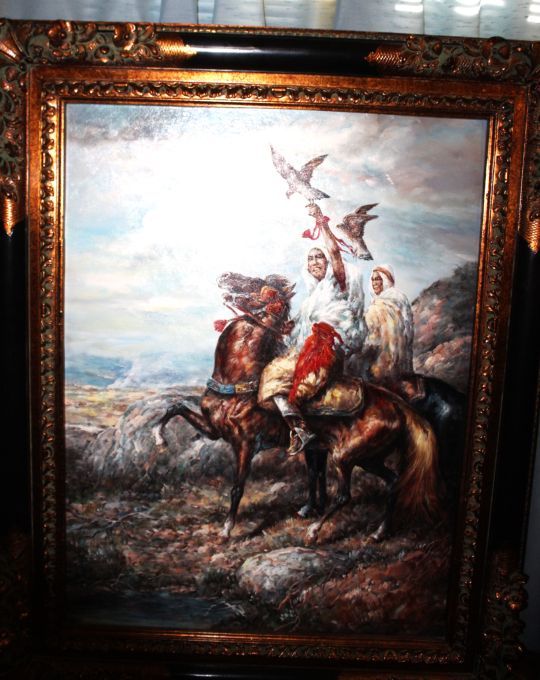 lot 4 image: Large Oil on Canvass painting by S Tasmin with ornate frame