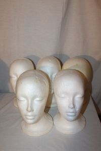 lot 76 image: Five Styrofoam Heads