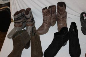 lot 82 image: Four Pair size 66.5 Ladies Leather Ankle Boots in styles as shown