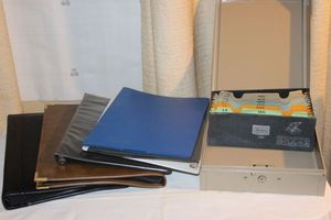 lot 163 image: Small Locking File Box and empty Portfolios