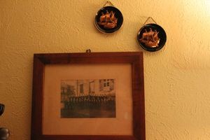 lot 335 image: Framed Picture and copper Ships