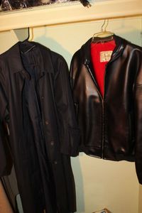 lot 341 image: Vintage Doe-Lon Vinyl Rubber coat and Vintage London Fog Trench coat