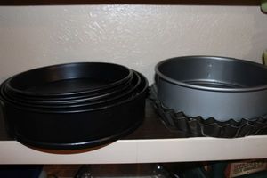 lot 135 image: Spring form cake pans, and tart pans