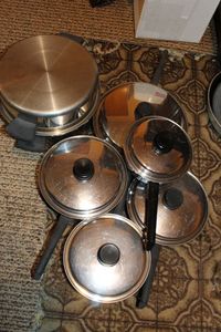 lot 143 image: Stainless steel cookware by emdeko