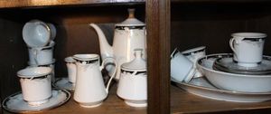 lot 150 image: Crown Ming China Tea cups and saucers, Teapot and more