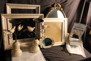 lot 235 image: Decroative Frames, Mirrors and more, Bird needs reattached to Candleholder