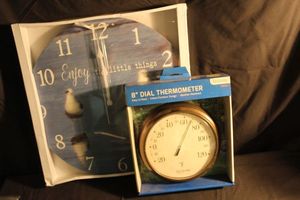 lot 320 image: Clock and Thermometor