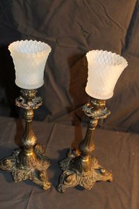 lot 322 image: Brass Candelholders