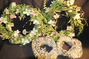 lot 398 image: Two Spring Floral Wreathes and Floral Swags