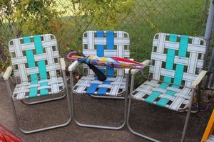 lot 610 image: Lawn Chairs and Umbrellas NO SHIPPING
