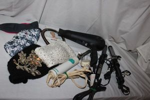 lot 633 image: Hair Accessories, Blow Drier, Curling Iron, Head Bands and much more&nbsp