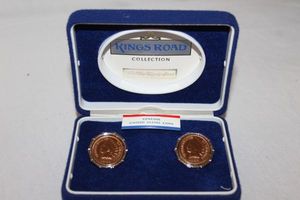 lot 88 image: Kings Road Collection, Indian Head Coin Cufflinks