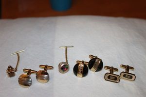 lot 362 image: Jewelry Mens Cufflinks &amp Tie Pins