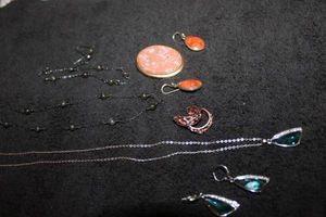 lot 382 image: Jewelry Necklaces, Earrings, Pin and Bracelet, Some stamped 925
