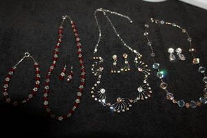 lot 386 image: Jewelry Vintage Beaded and Rhinestone Necklaces, Earrings and Bracelet