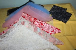 lot 652 image: Vintage Womens Scarves, and Girl Scout Sash