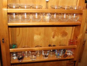 lot 42 image: Miniature Glass Vases and Shot Glasses, Display Not Included