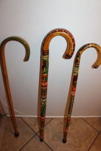 lot 52 image: Hand carved Walking Canes