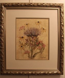 lot 58 image: Framed Artwork Cynara in Ornate frame
