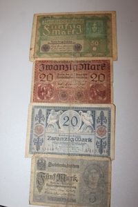 lot 135 image: Vintage German Money 1915, 1917, 1918, 1919