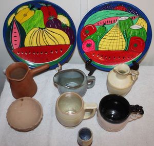 lot 137 image: Vintage Talavera and Frankoma dishes and more