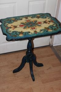 lot 9 image: One of a Kind Hand Painted Table