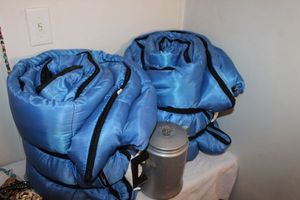 lot 206 image: Two Sleeping Bags and Coffee perculator