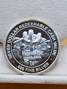 lot 189 image: Harrahs Casino .999 fine silver poker chip