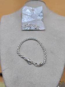 lot 253 image: Selection of 2 silver chain bracelets - marked .925 - jewelry
