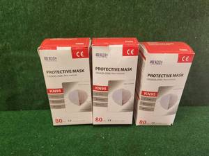 lot 105 image: Selection of 3-80count boxes of KN95 mask - great for crafting projects