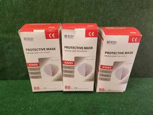 lot 167 image: Selection of 3-80count boxes of KN95 mask - great for crafting projects