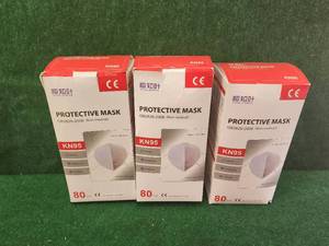 lot 302 image: Selection of 3-80count boxes of KN95 mask - great for crafting projects