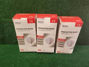 lot 340 image: Selection of 3-80count boxes of KN95 mask - great for crafting projects
