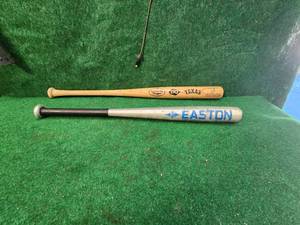 lot 83 image: Selection of Bats - Texas Rangers collectible bat and aluminum bat