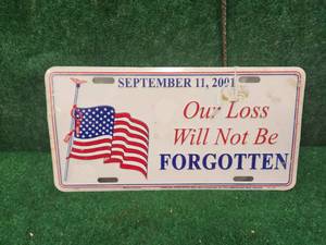 lot 168 image: September 11th license plate