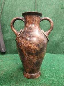 lot 192 image: Metal 2-handle vase-pitcher