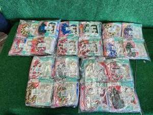 lot 328 image: Selection of Nurse essential items - Designer- Stretchy Wide Design Headband with Buttons, made to secure disposable and reusable face masks, Keychain-sanitizer holders, touchless door openers - ready for resale
