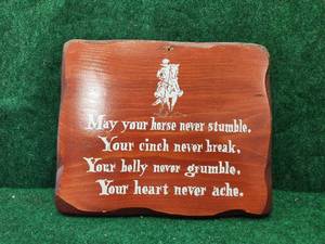 lot 356 image: Cowboy prayer wall decor.