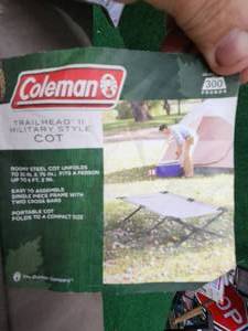 lot 387 image: Coleman military style cot